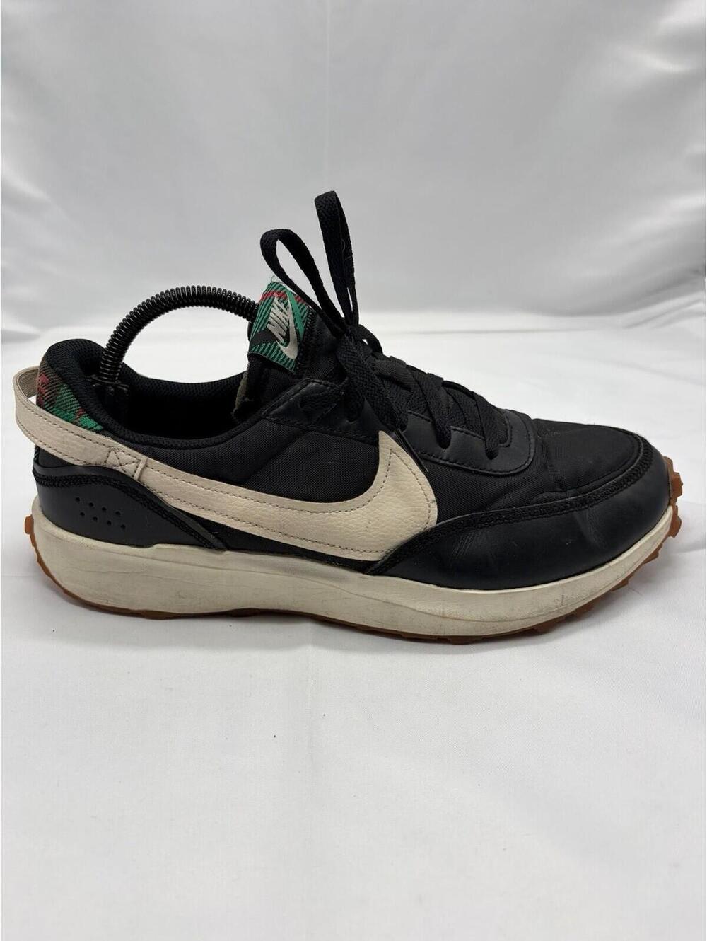Nike Waffle Debut Tartan Plaid Mens Size 10 Black White Walking Shoes Sneakers